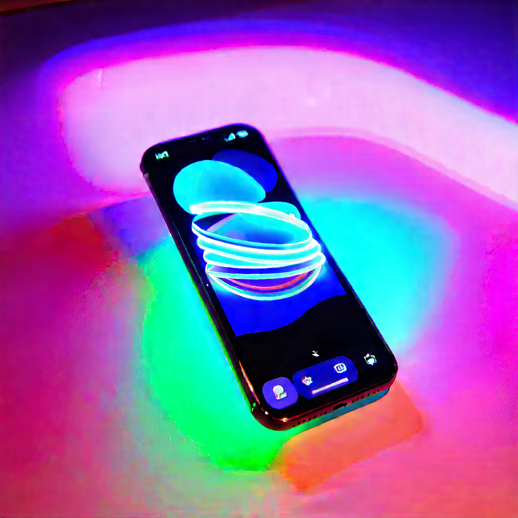 Smartphone With Glowing Screen With Cell Phone