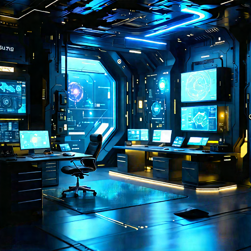 Futuristic Tech Startup Office With Image, There