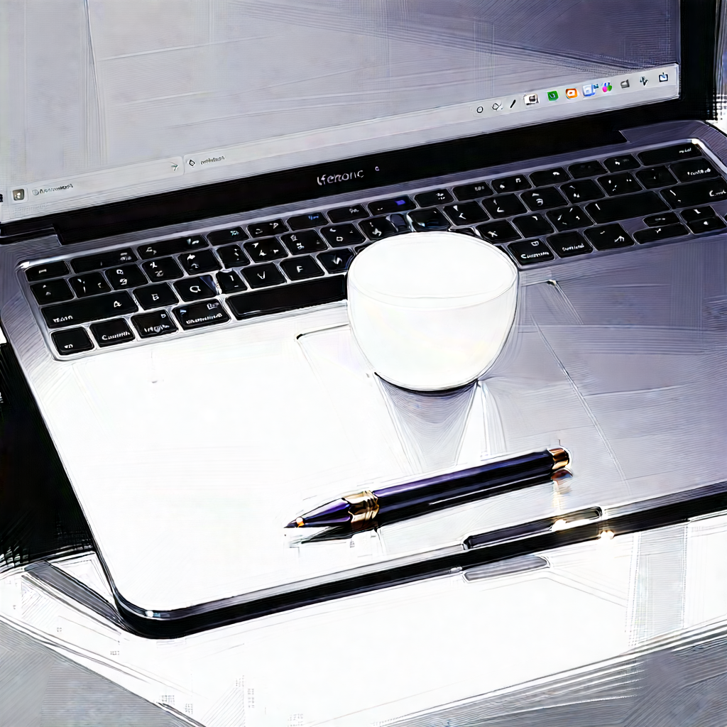Laptop With Digital Artwork With Laptop Computer