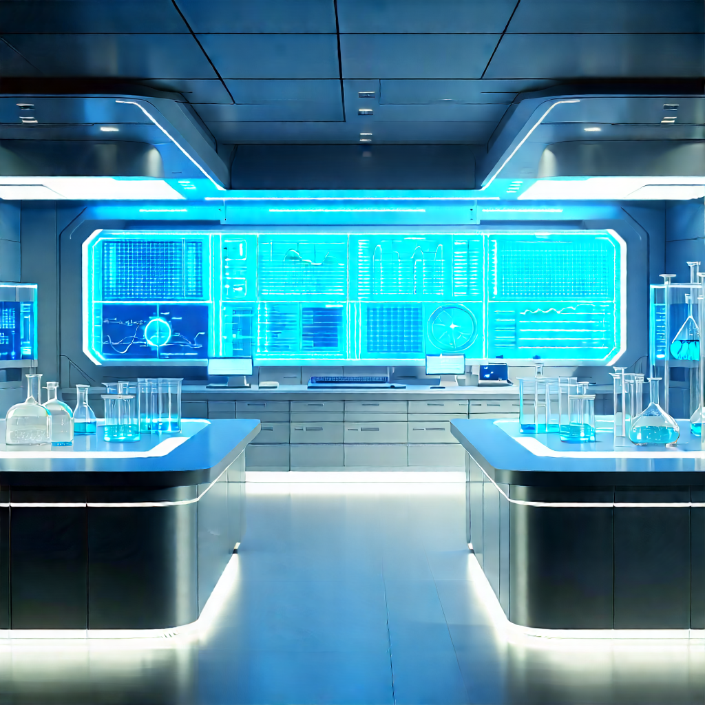 Futuristic research laboratory