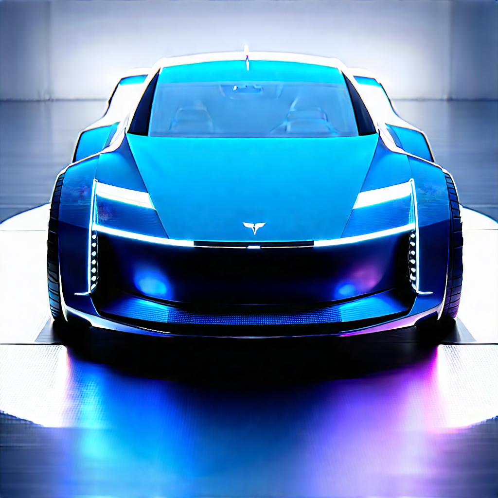 Innovative Electric Vehicle Design With Sleek Blue