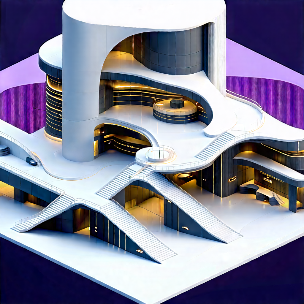 Futuristic innovation hub