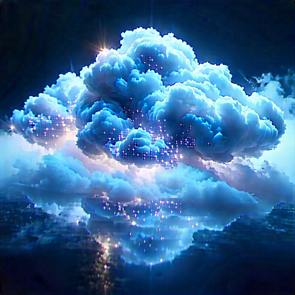Cloud Computing Visualization With Large, Blue