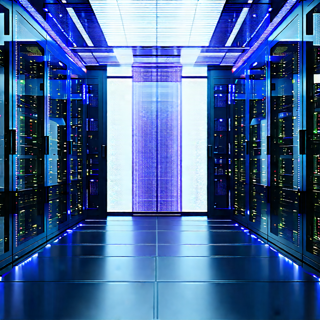 (futuristic:1.43) server room