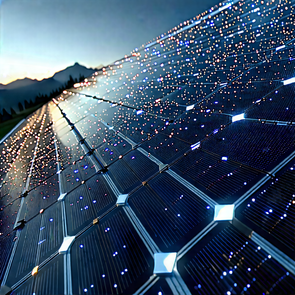 Solar Panel With (digital:1.38) Particles With Solar Panel