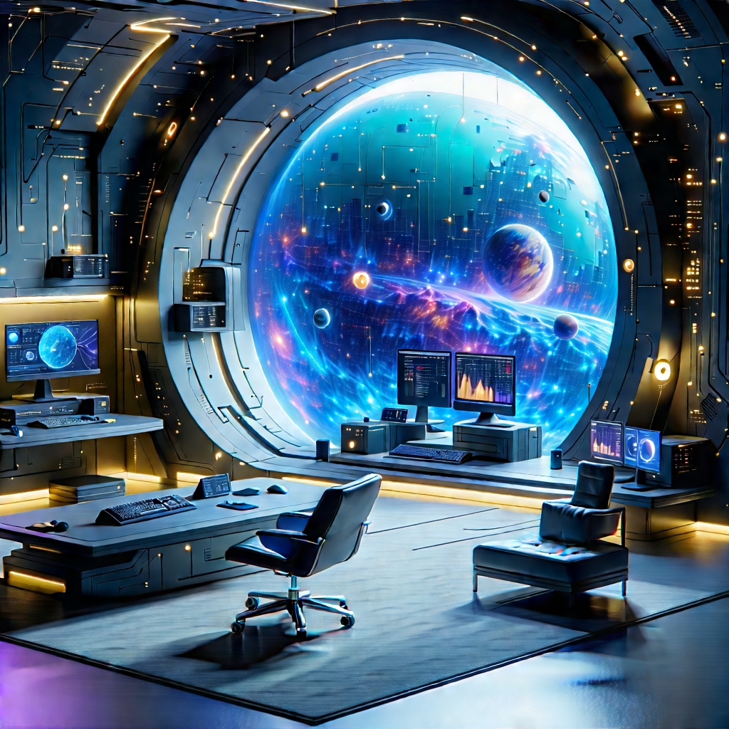 Futuristic Tech Startup Office With Futuristic Room,