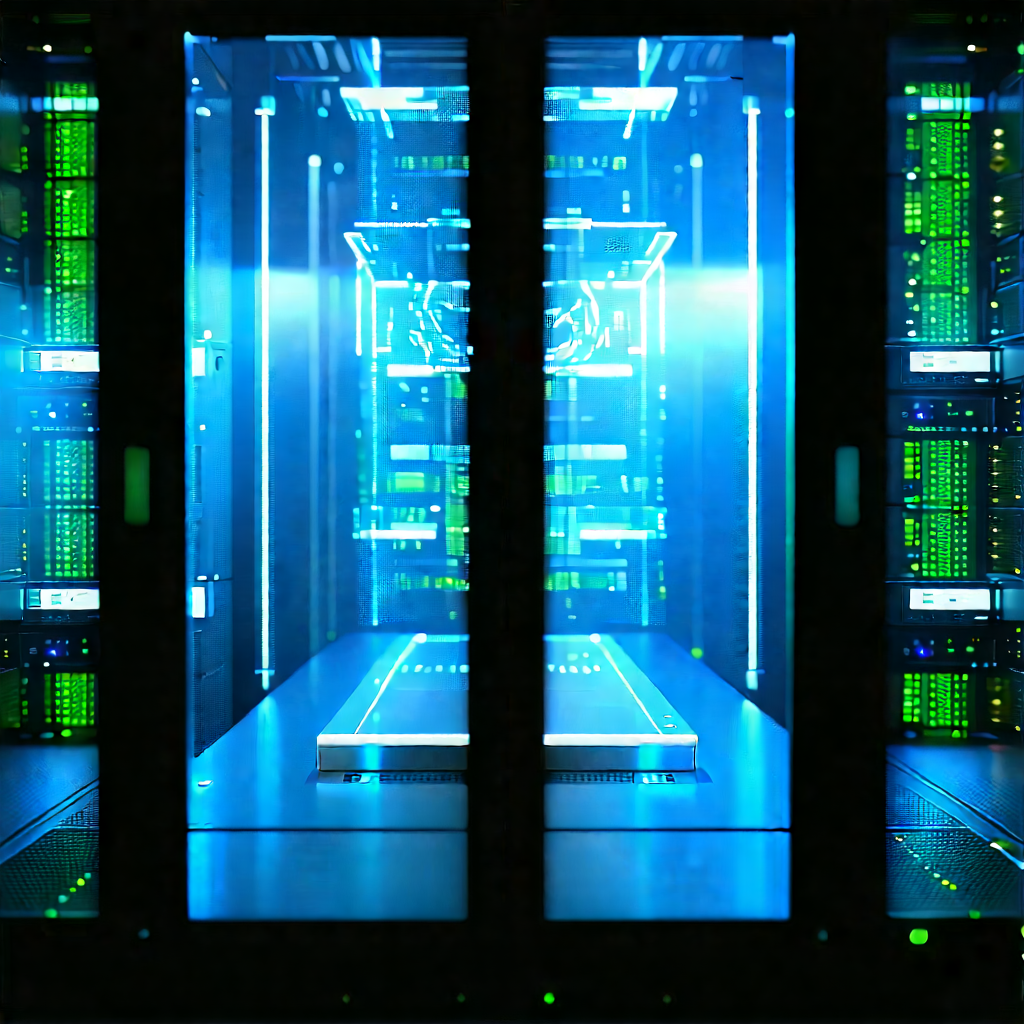 Server rack with holographic projection