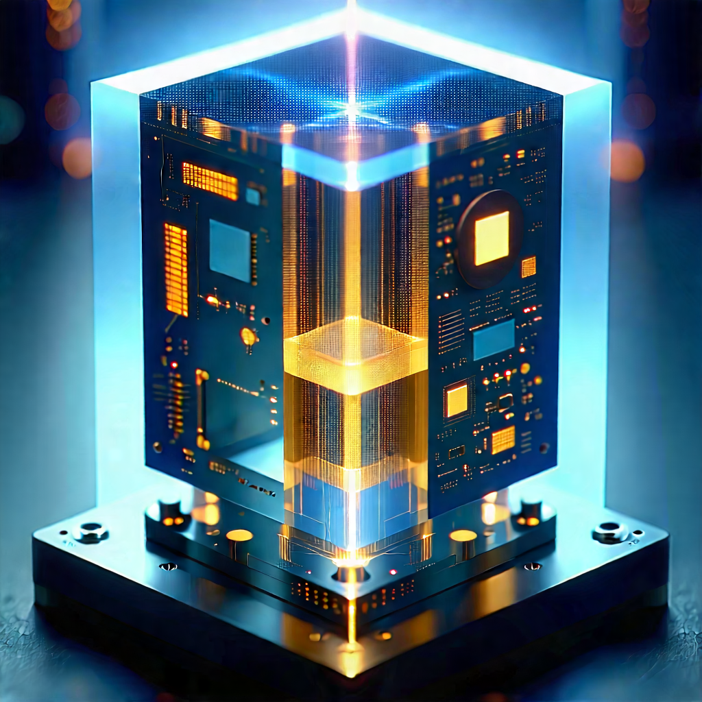 Quantum Computer With Laser Scanning With Large, Square,