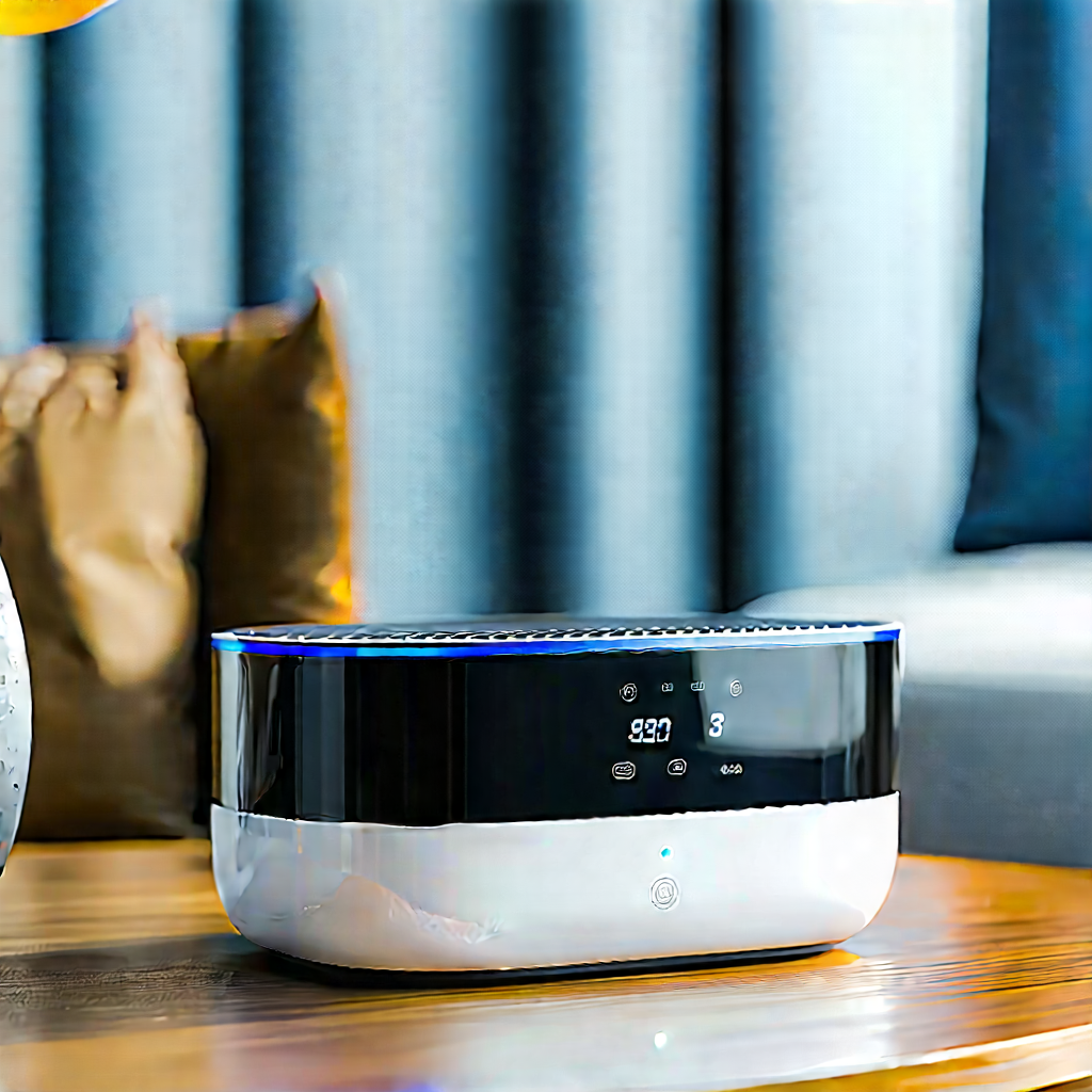 Smart Home Device With User Interface With White Speaker