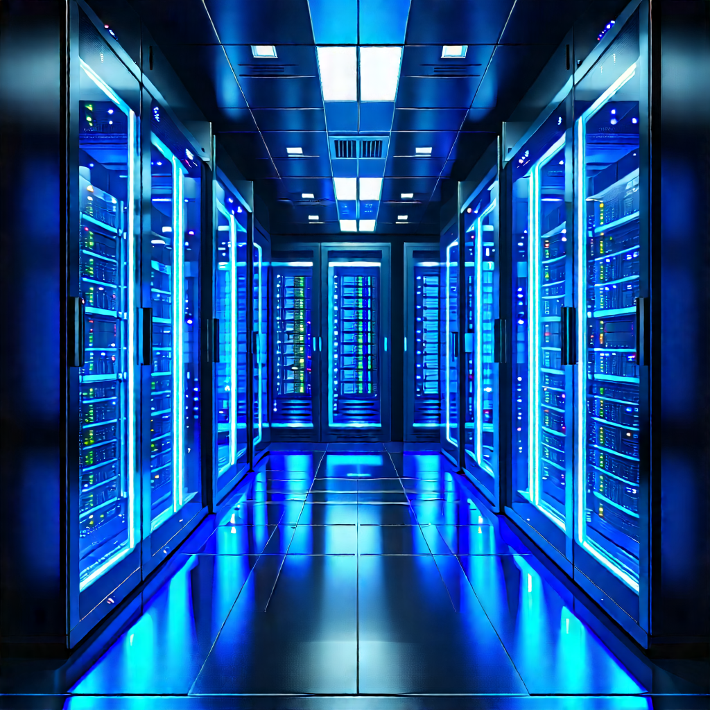 Futuristic Server Room With Image, There