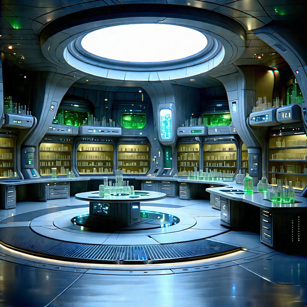 Futuristic Research Laboratory With Futuristic Setting,