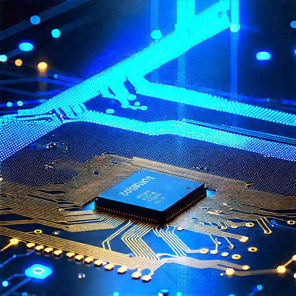 Microchip with blue light (glow:1.47)