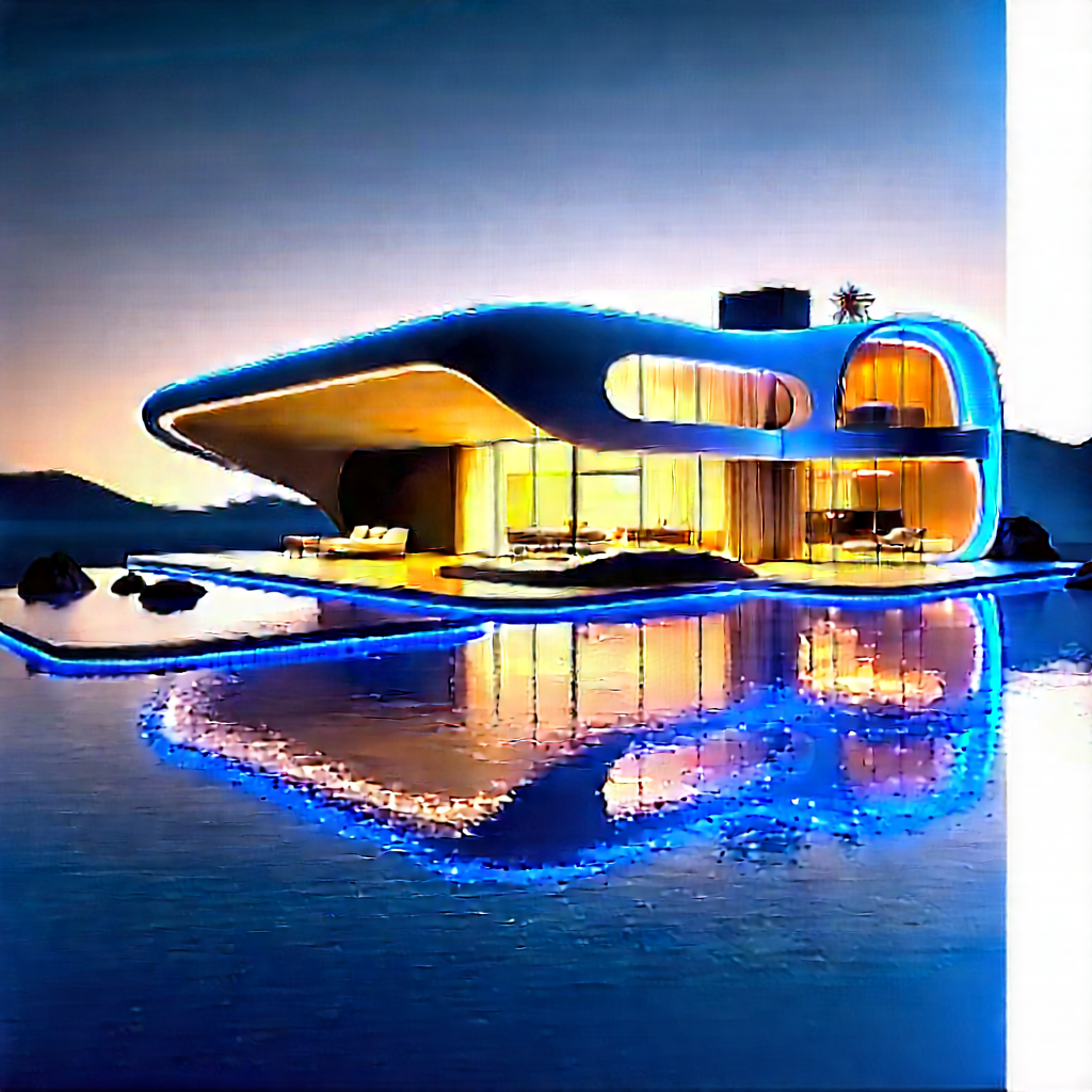 Futuristic Smart Home With Large, Modern
