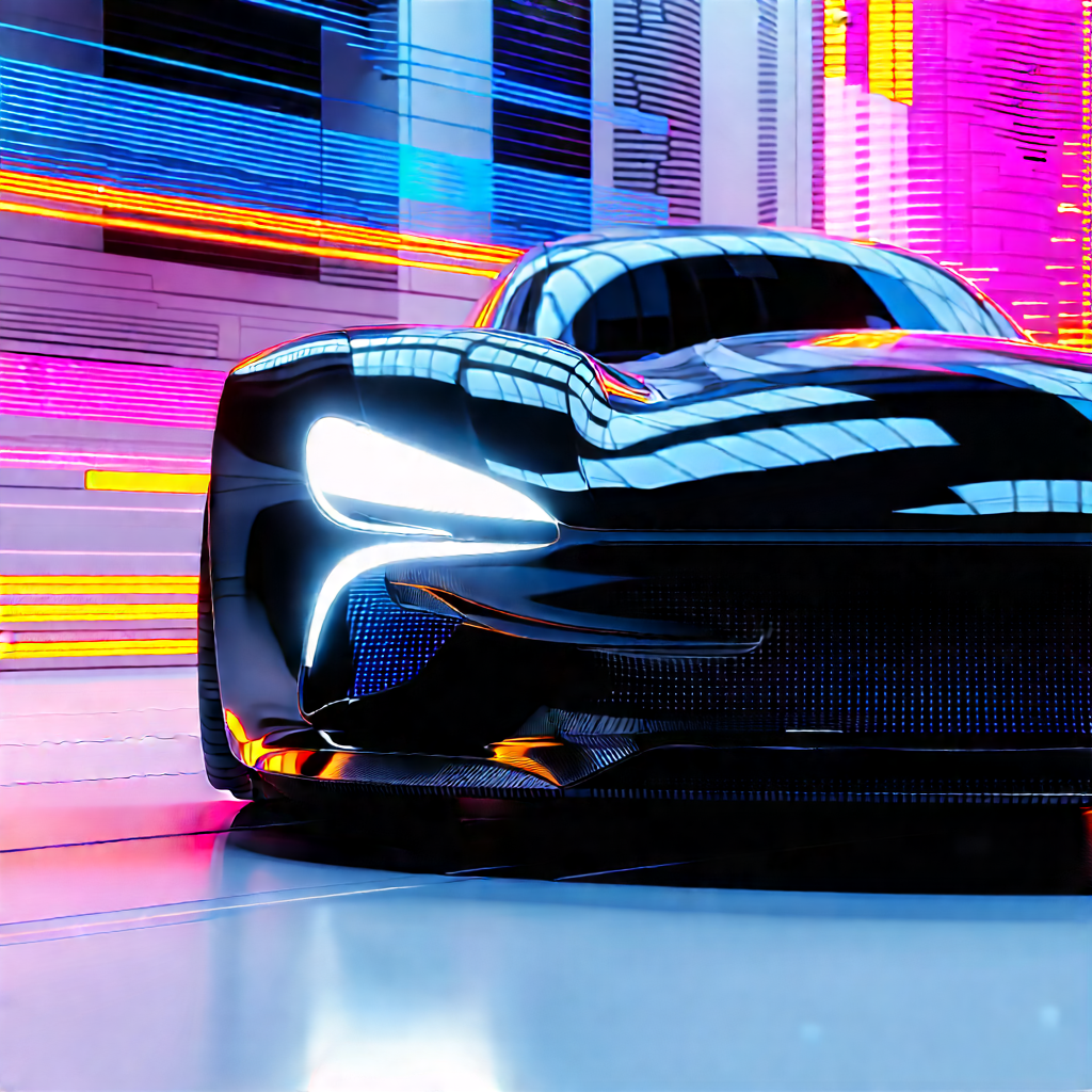 Automotive Technology In Manufacturing Facility With Sleek Black