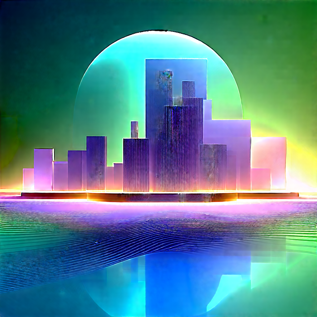 Futuristic Innovation Hub With Futuristic Cityscape