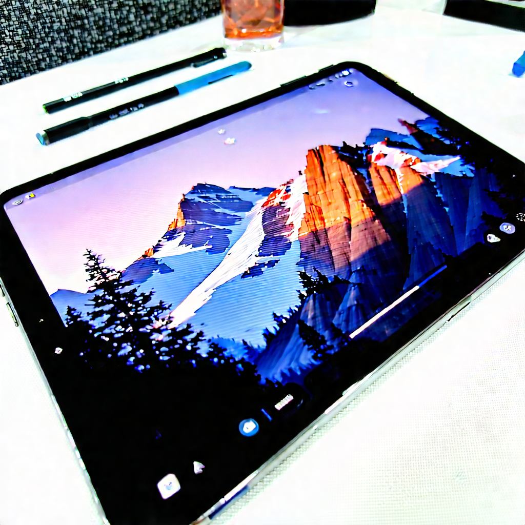 Tablet With Digital Artwork With Large, High-resolution