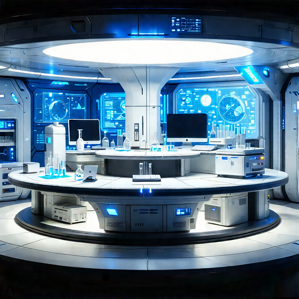 Futuristic Research Laboratory With Futuristic Setting,