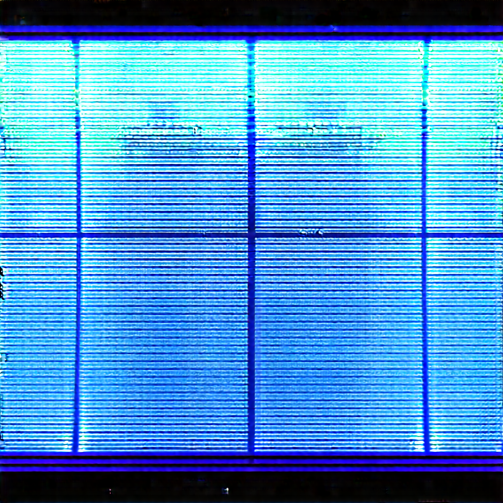 Solar panel with blue light glow