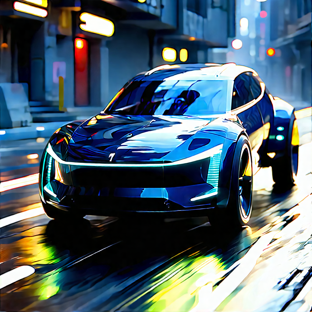 Innovative Electric Vehicle Design With Blue Sports