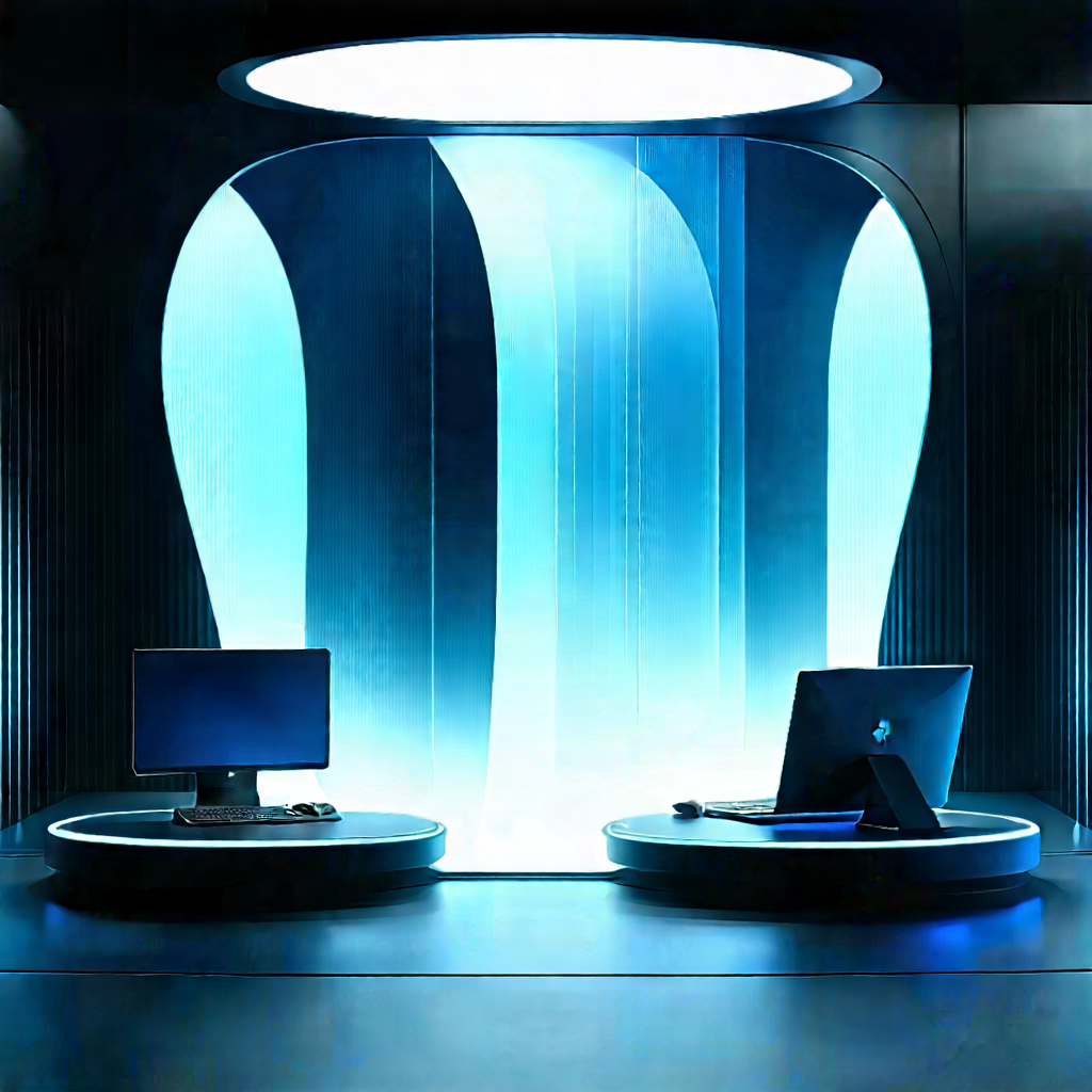Futuristic Tech Startup Office With Room Large
