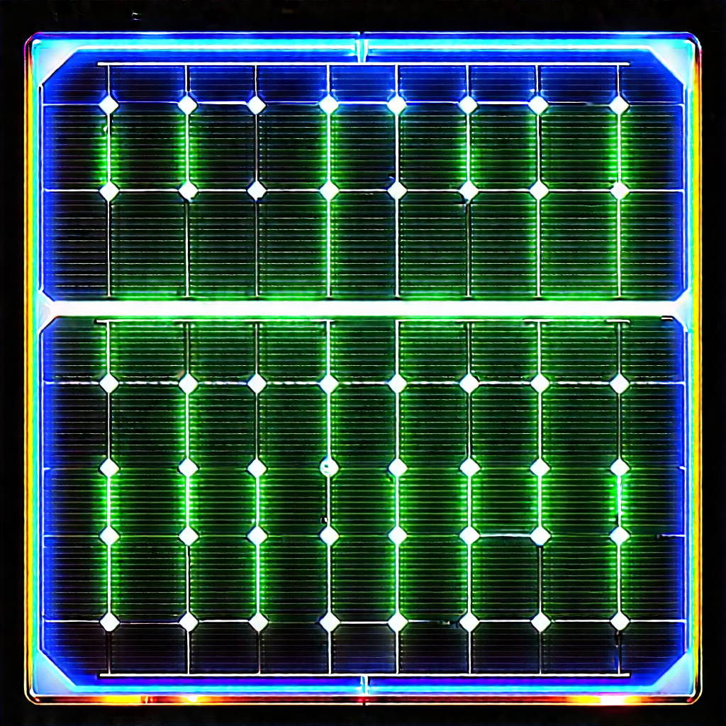 Solar panel with neon accents