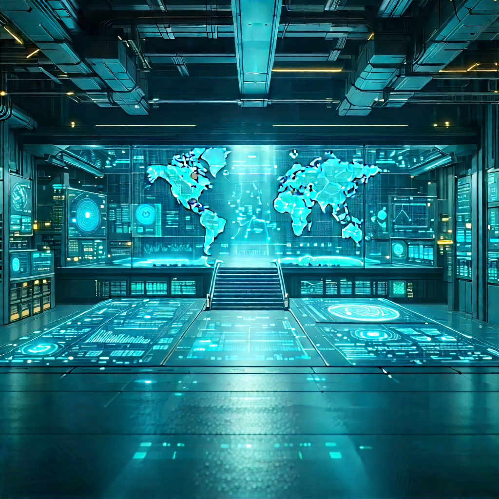 Financial Technology In Manufacturing Facility With Futuristic Setting,