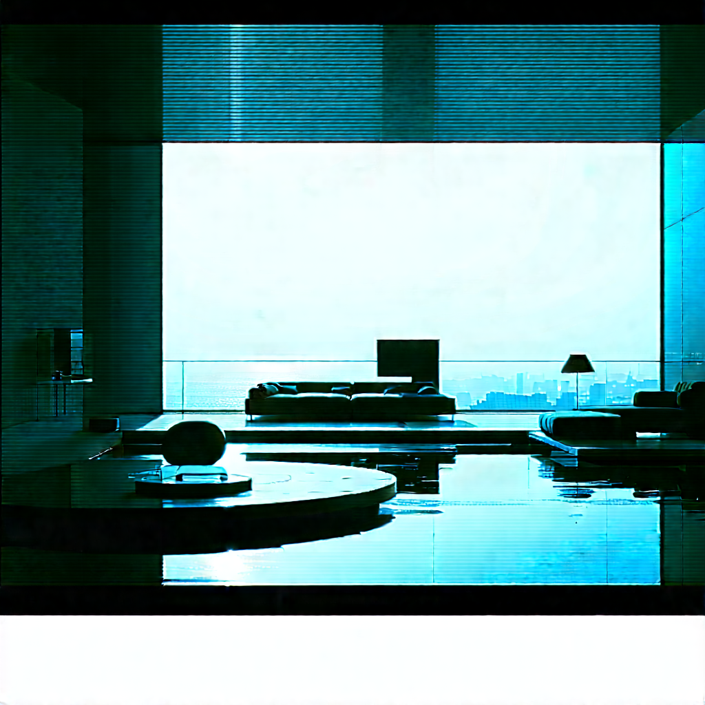 Futuristic Smart Home With Black White