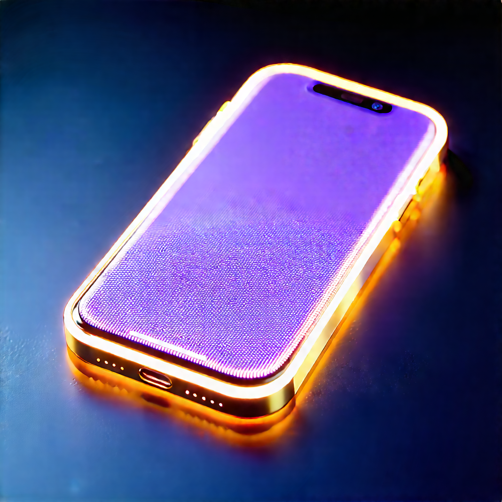 Smartphone With Glowing Screen With Cell Phone