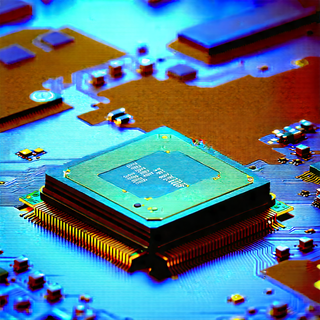 Close-up of microprocessor