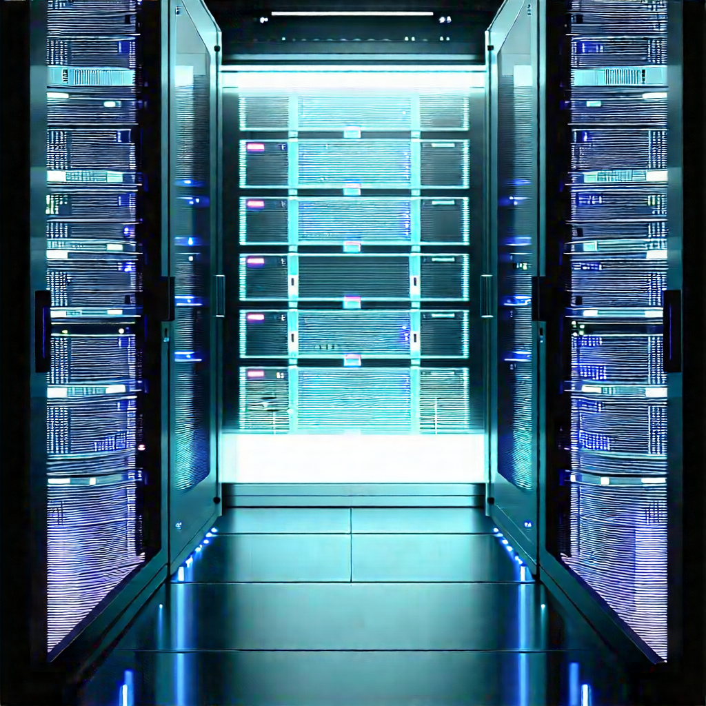 Server rack with holographic projection