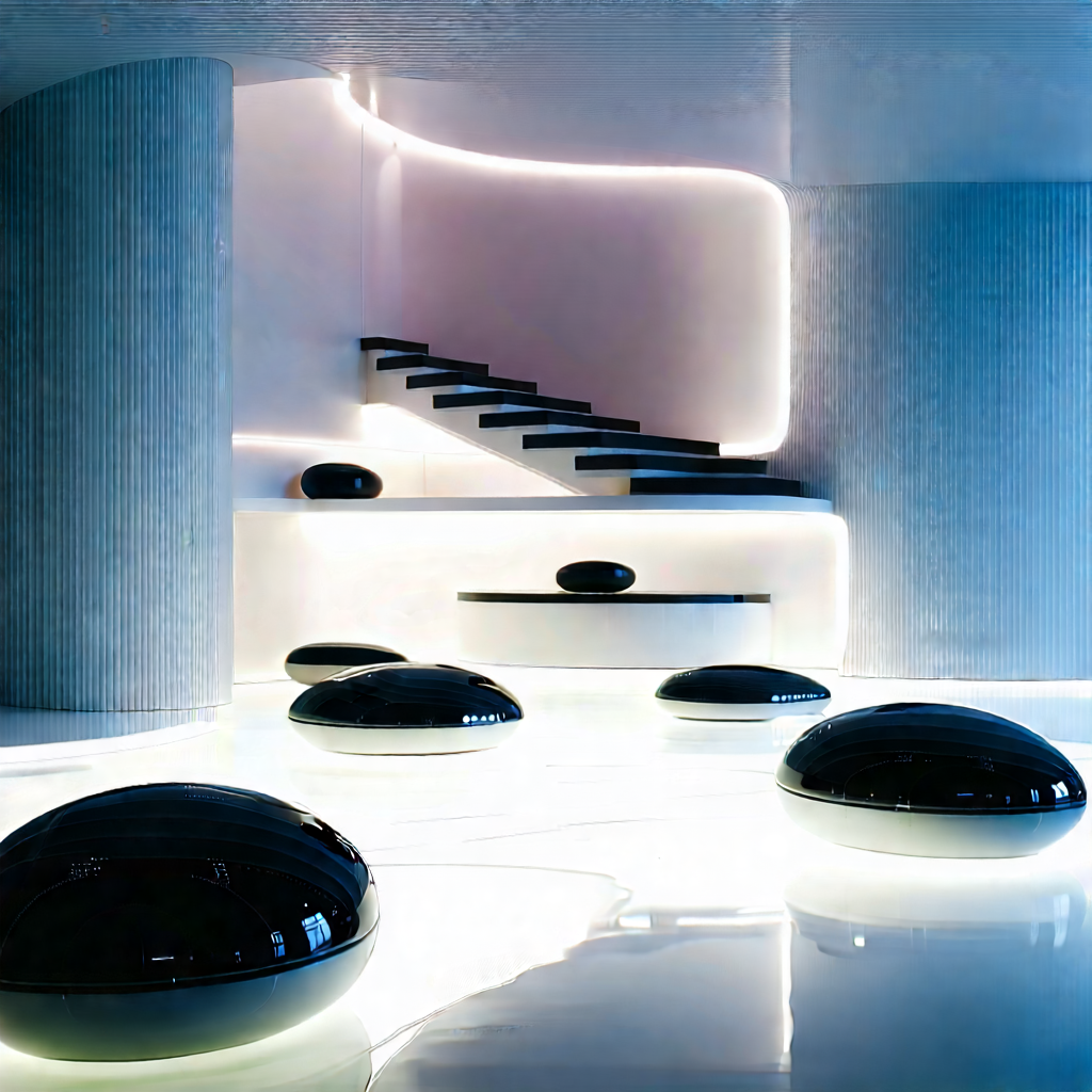 Futuristic Smart Home With Large White