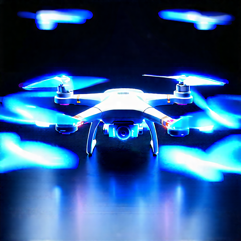 Drone With Holographic Display With White Drone