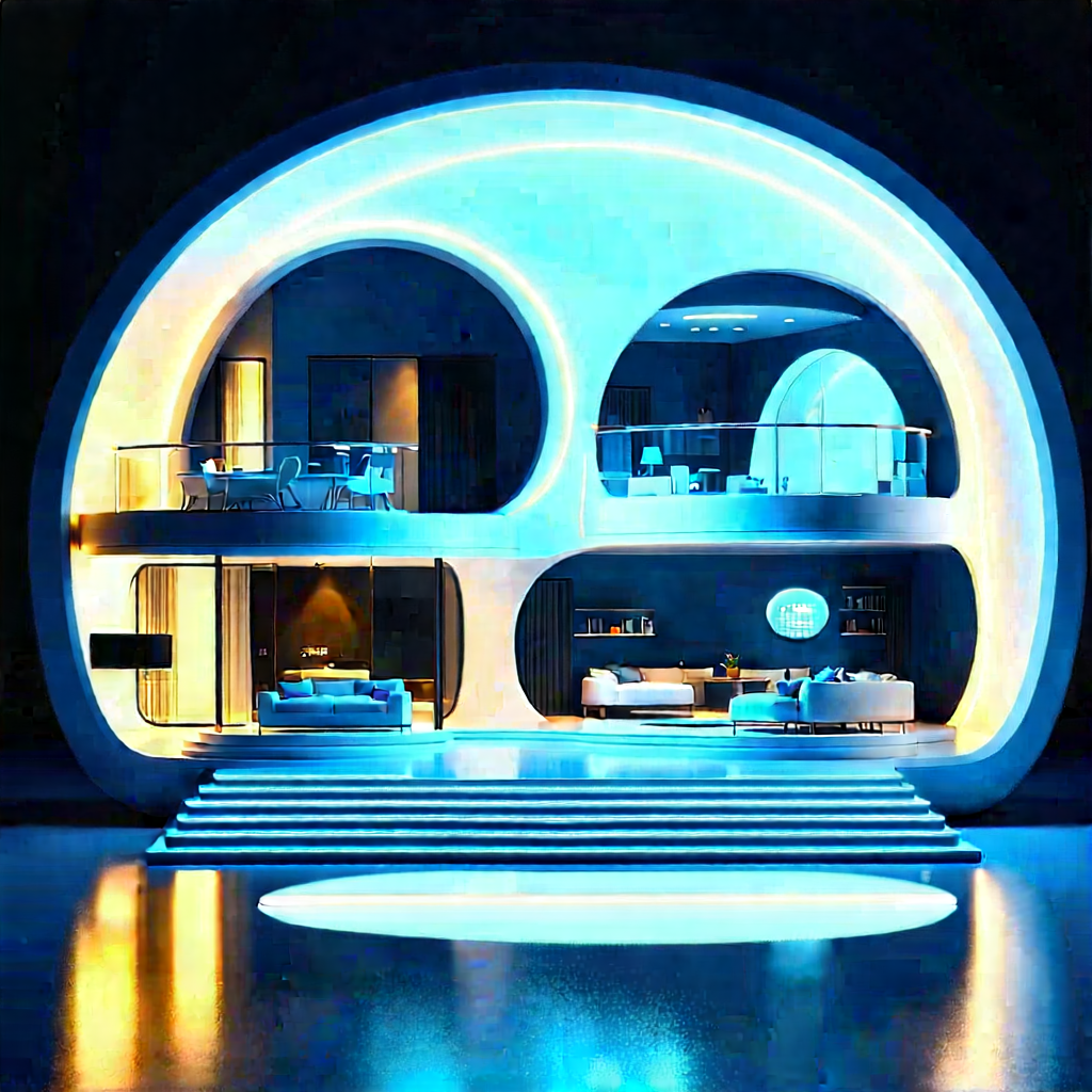 (futuristic:1.13) Smart Home With Image, There