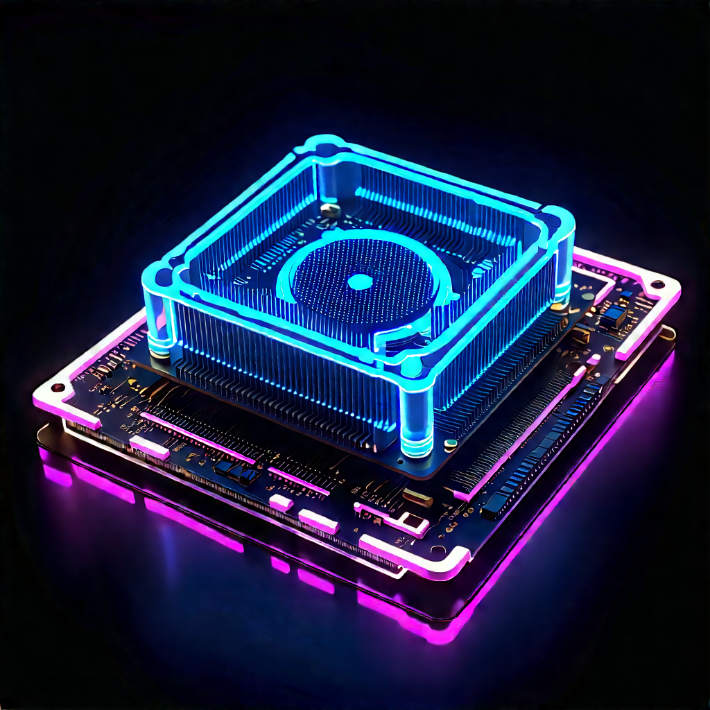 Quantum computer with neon accents