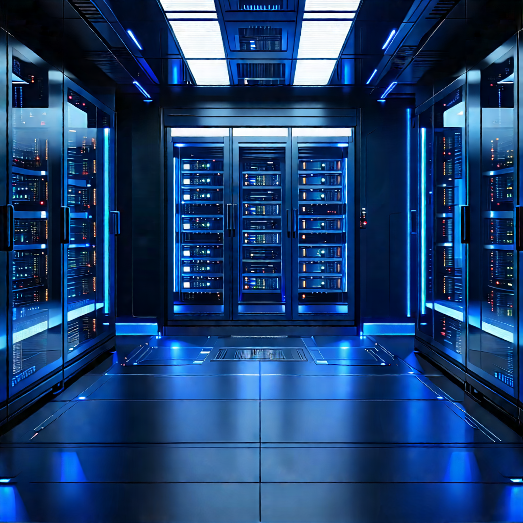 Futuristic Server Room With Image, There
