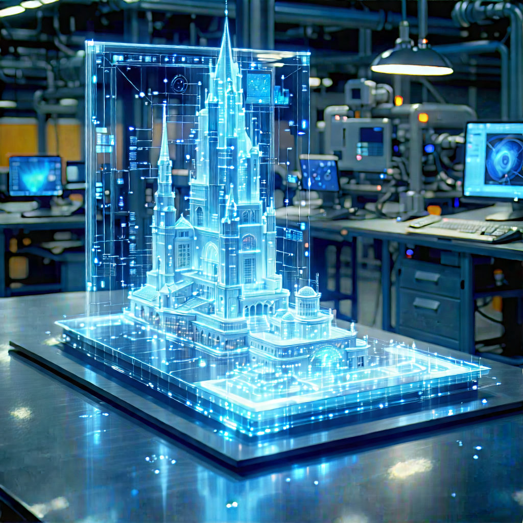 Educational Technology In Manufacturing Facility With Large, Three-dimensional