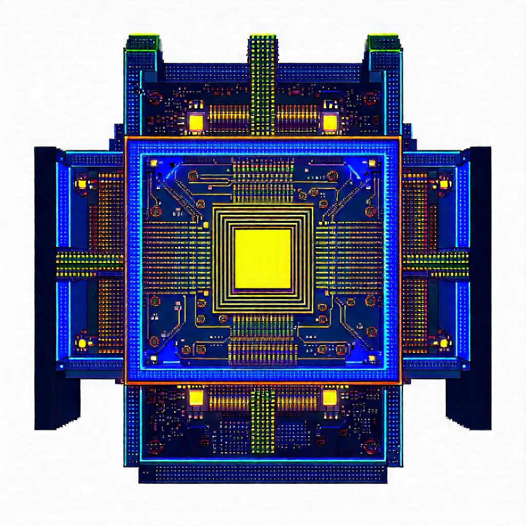 Quantum Computer With Laser Scanning With Close-up Computer