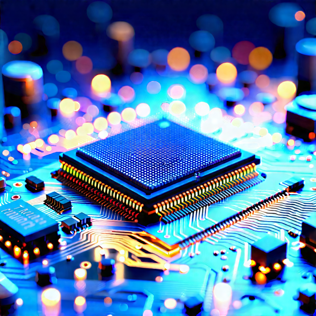 Close-up Of Microprocessor With Close-up Computer