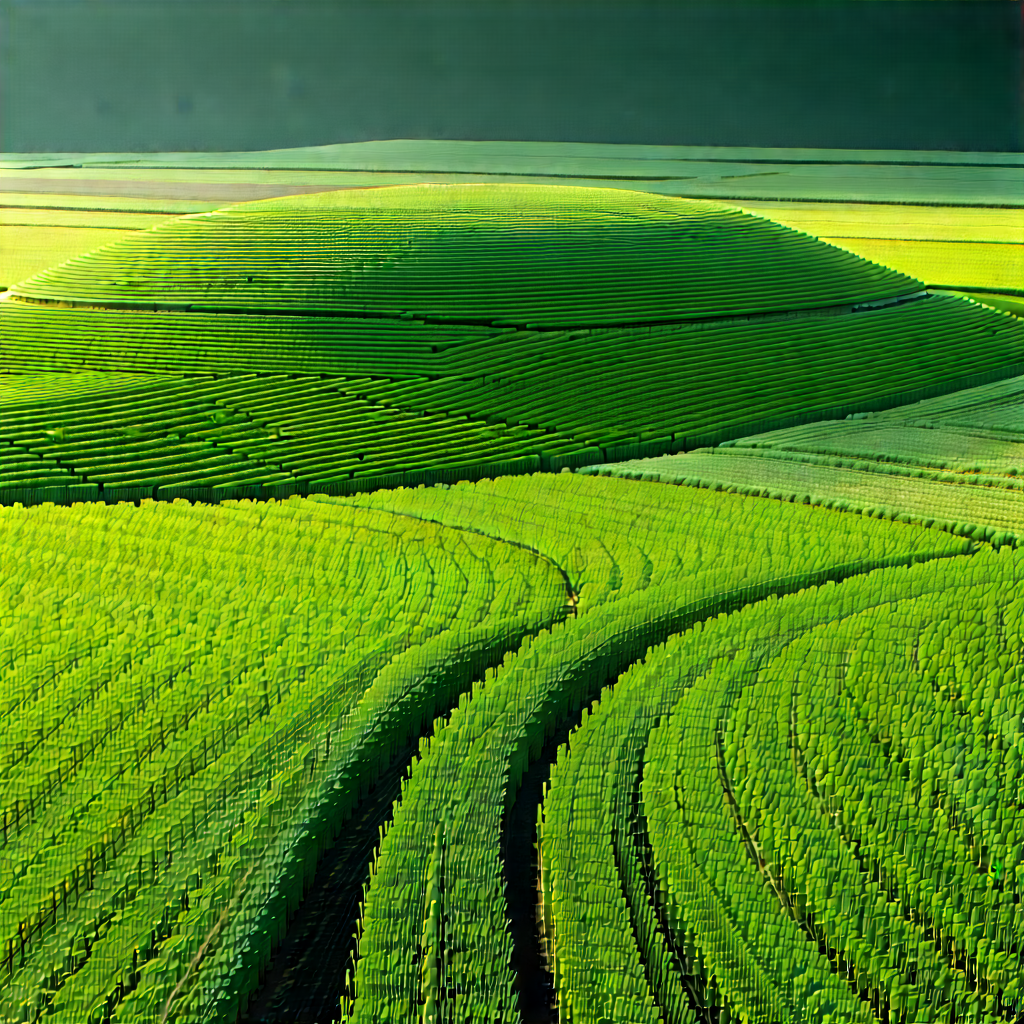 Agricultural Technology In Field Deployment With Lush Green