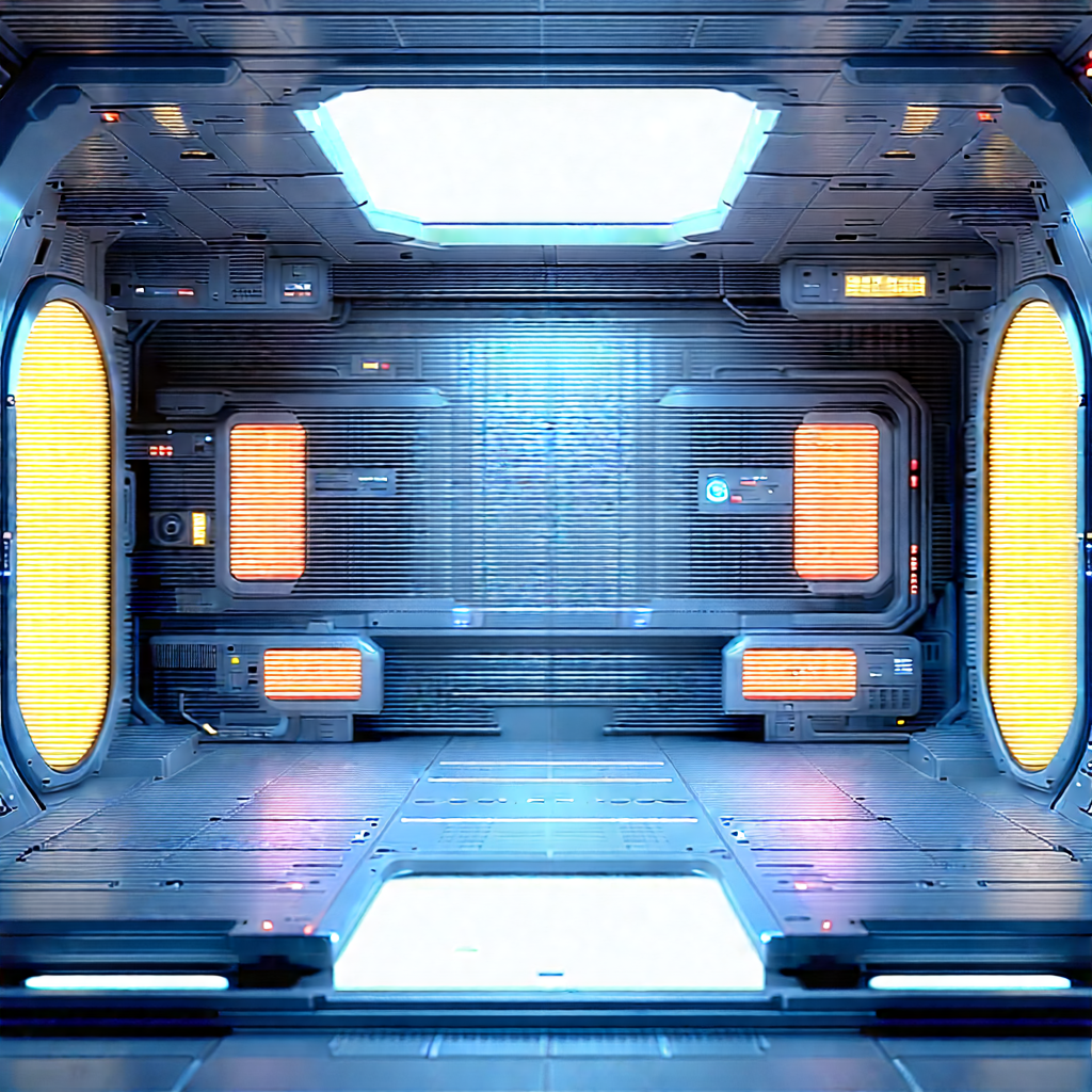 Futuristic Research Laboratory With Image, There