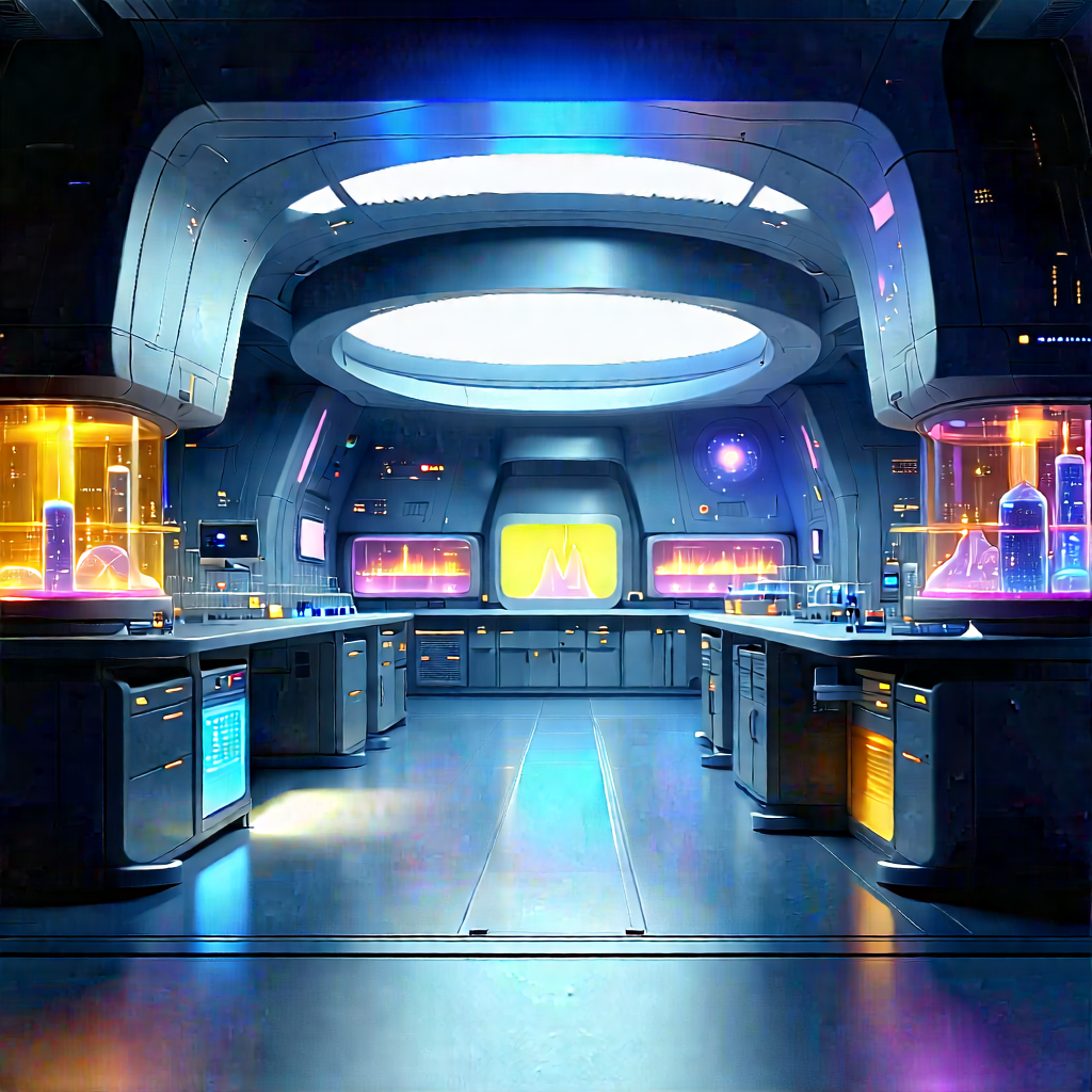 (futuristic:1.37) Research Laboratory With Image, There