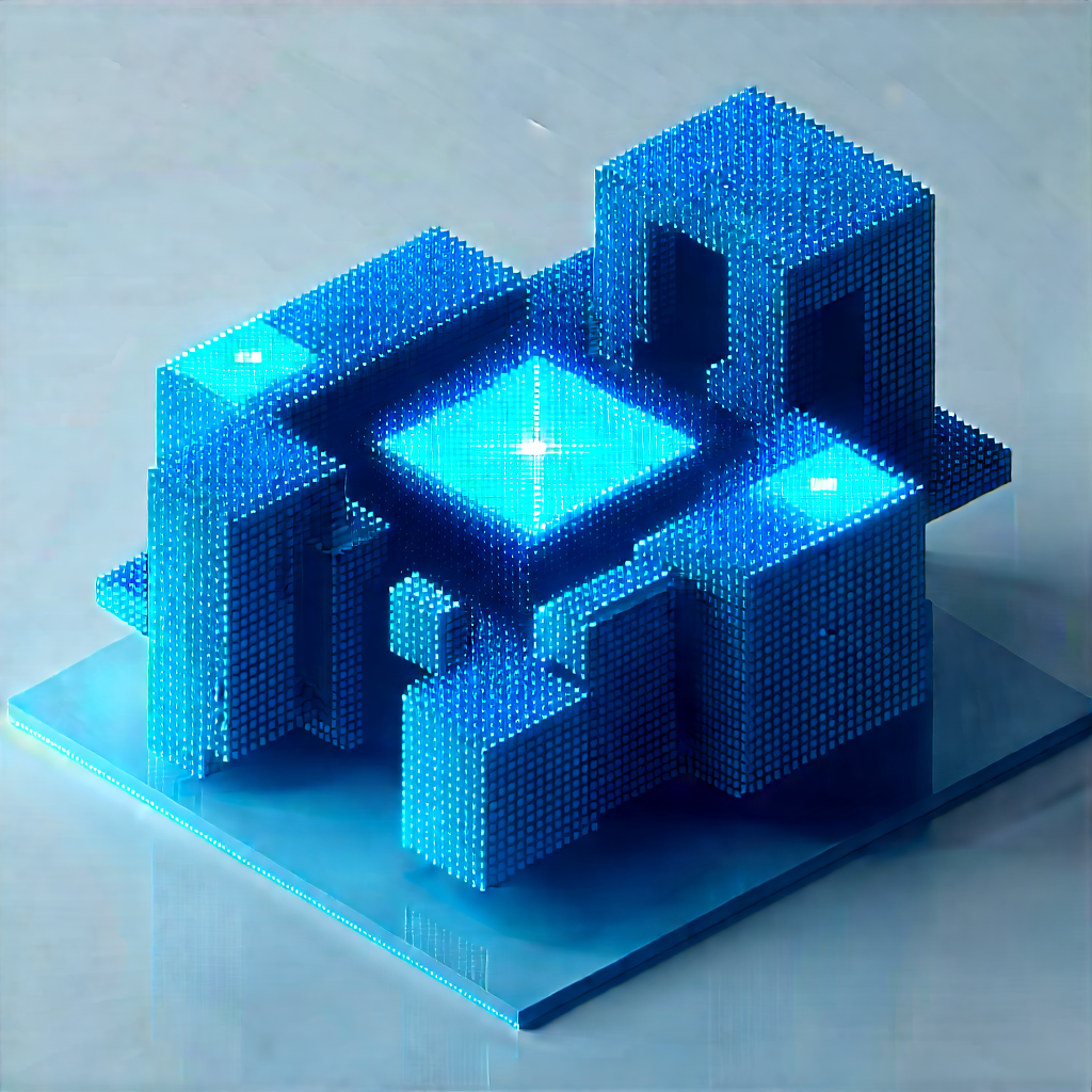 Entertainment Technology In Tech Office With Blue White