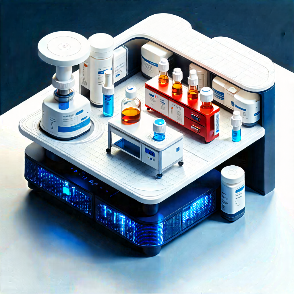 Healthcare Technology In Modern Laboratory With Model Pharmacy