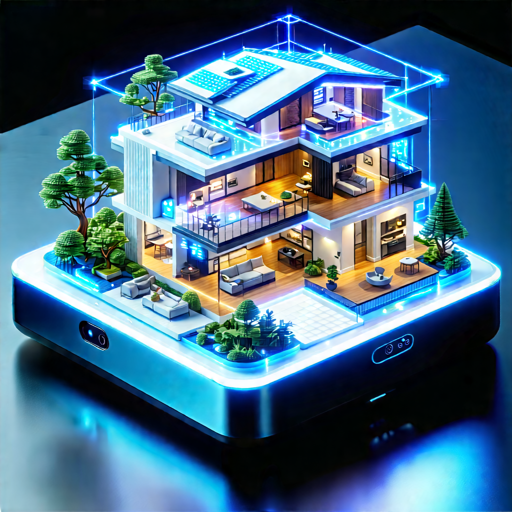 Smart Home (device:1.23) With Holographic Display With Three-dimensional Model