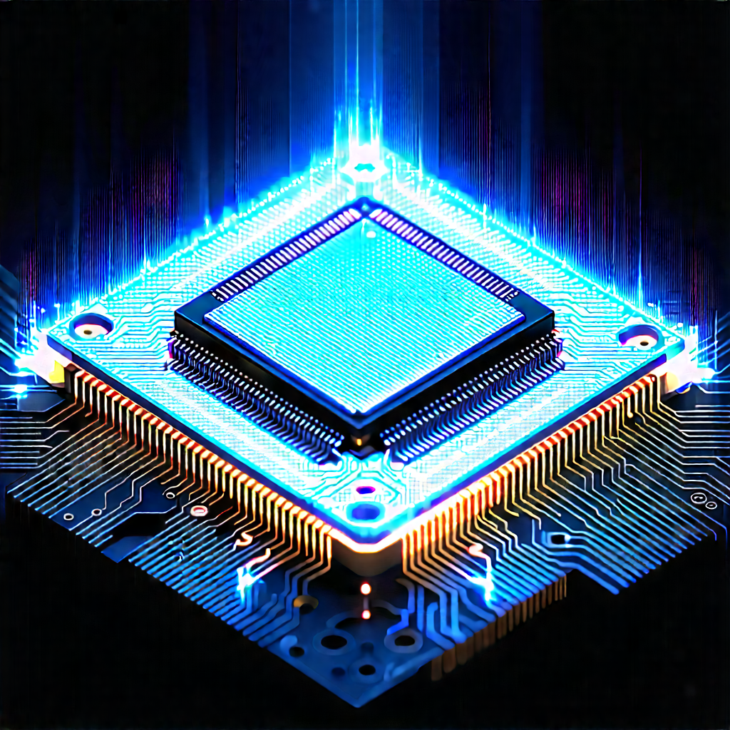 Microchip With Holographic Projection With Computer Chip