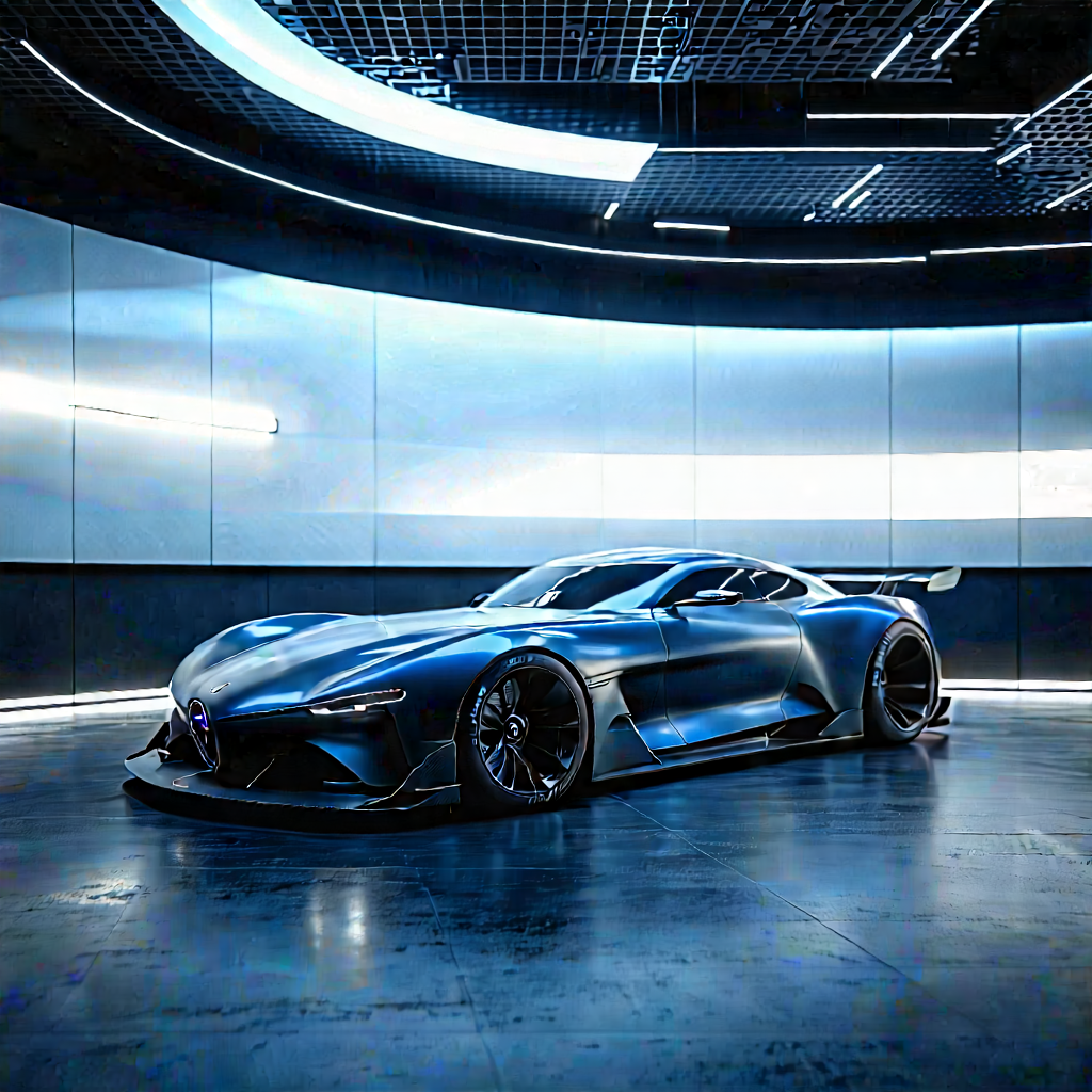 Automotive Technology In Tech Office With Sleek Blue