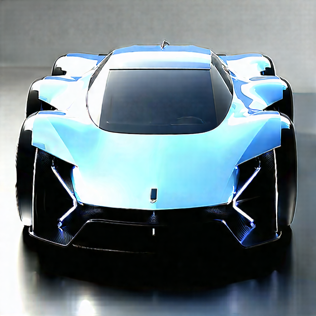 Innovative Electric Vehicle (design:1.37) With Blue Sports