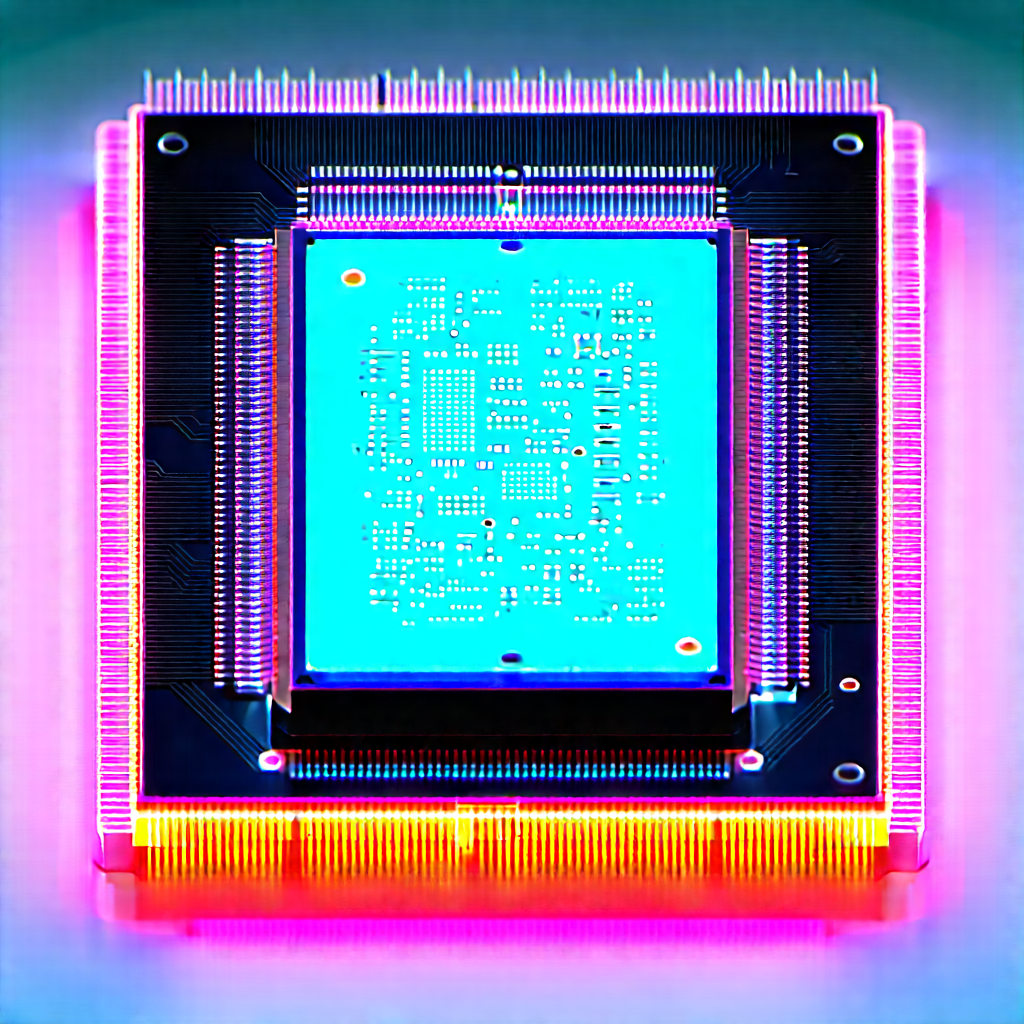 Microchip with neon accents