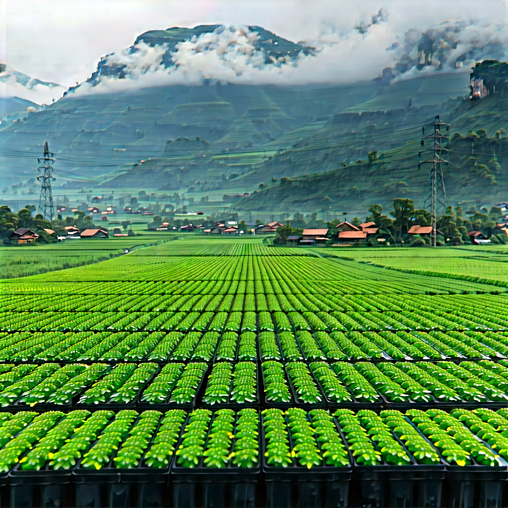 Agricultural Technology In Tech Office With Large, Lush