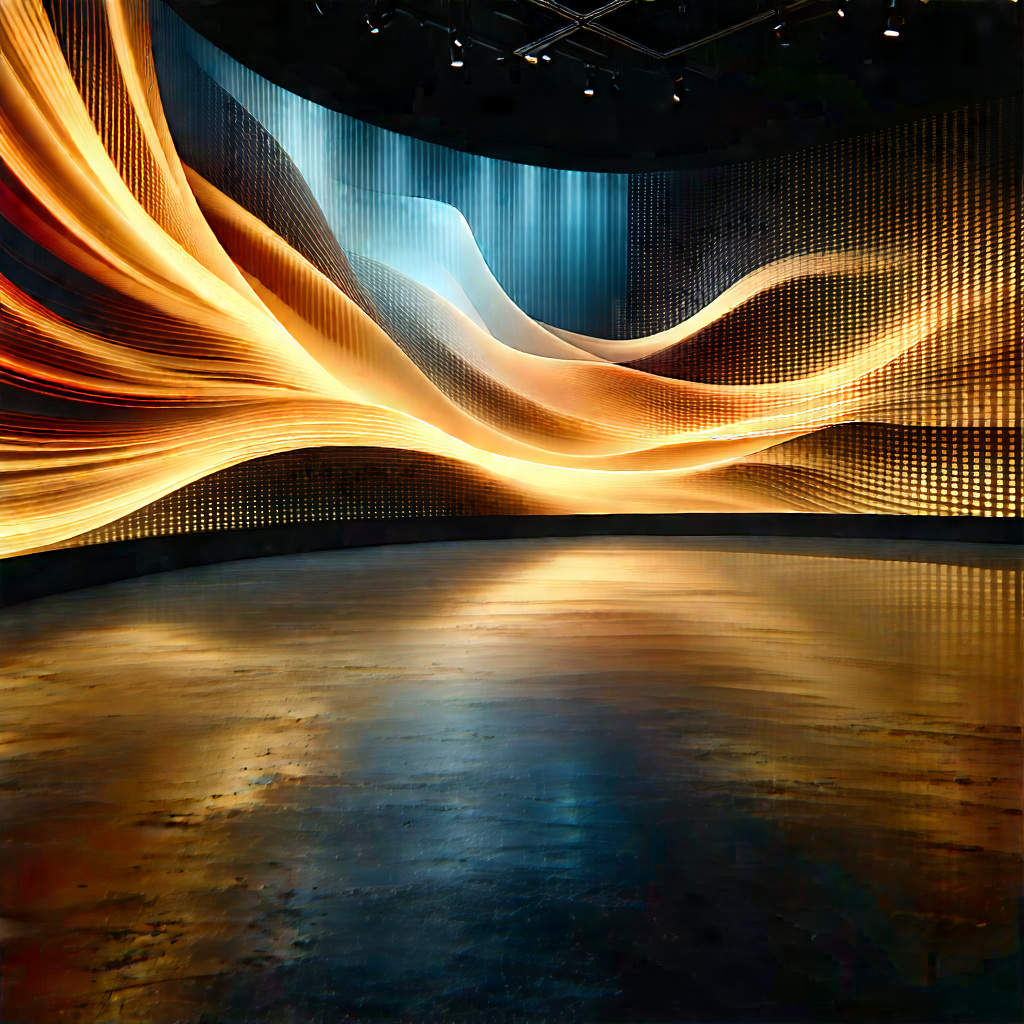 Entertainment Technology In Manufacturing Facility With Large, Colorful